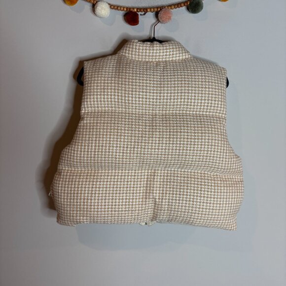 THML Tan Houndstooth Puffer Vest NWT - Picture 7 of 7